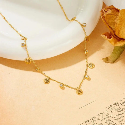 Round Charms Dainty Charms Necklace
