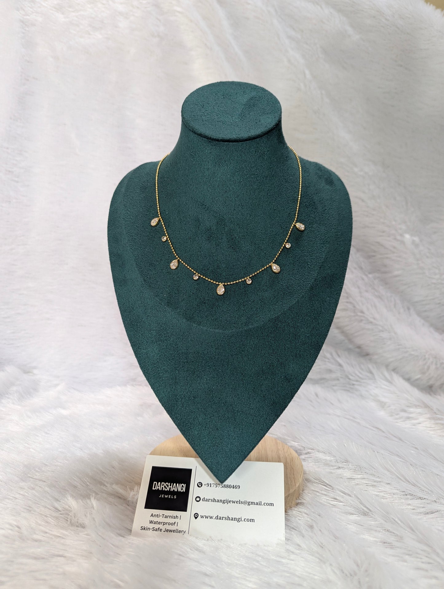 Maharani Dainty Stone Charms Necklace