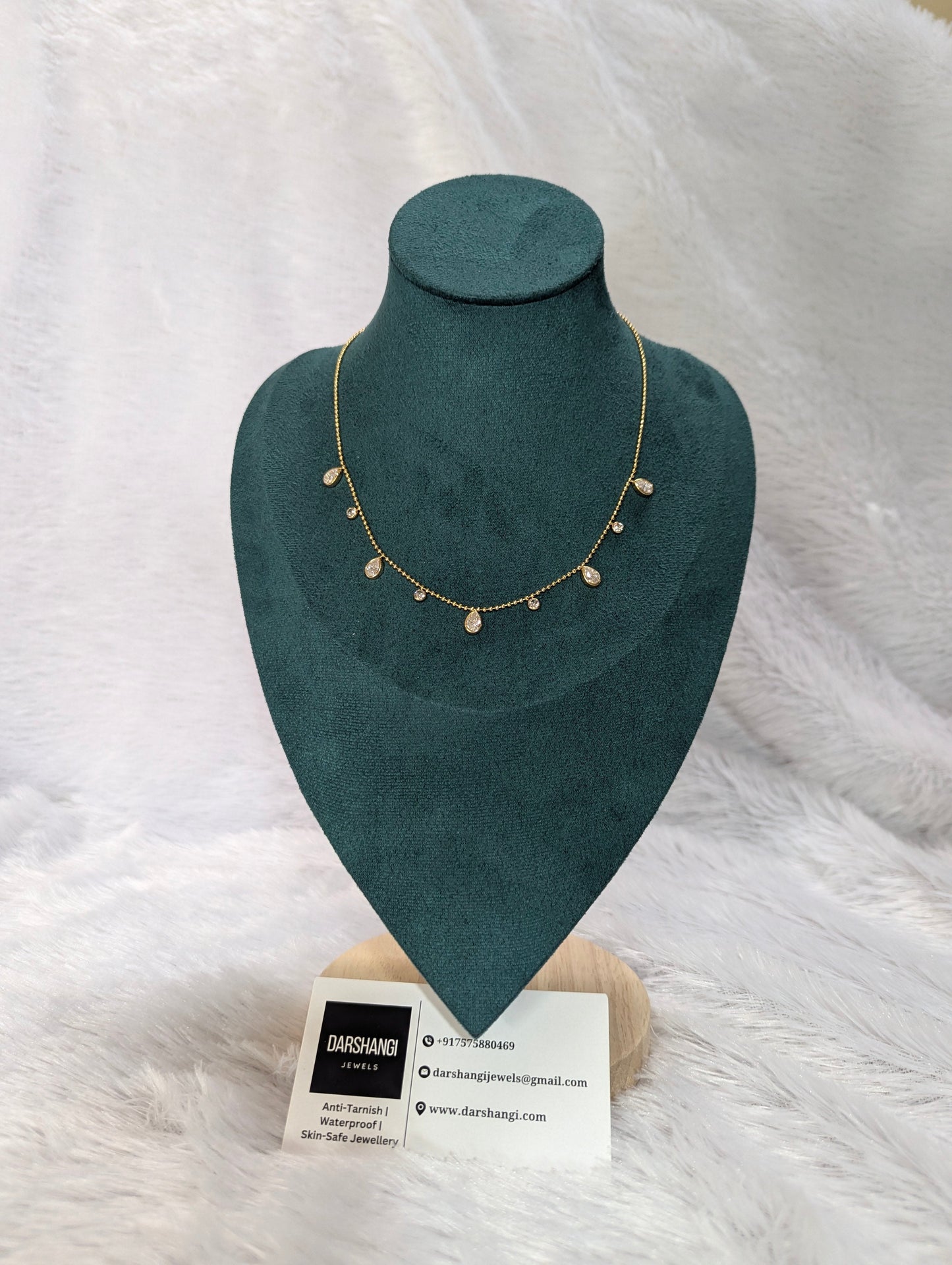 Maharani Dainty Stone Charms Necklace
