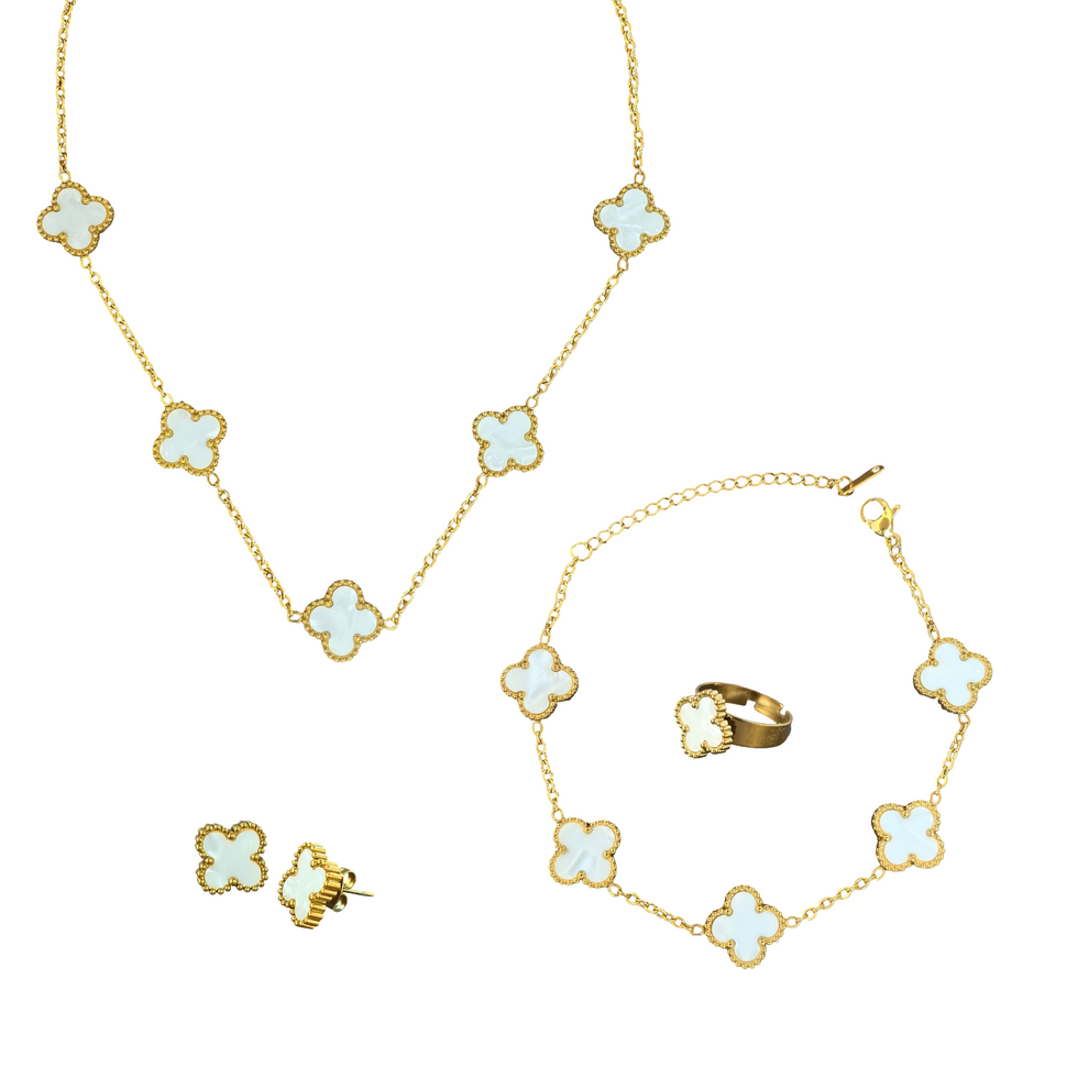 White Clover Necklace Set