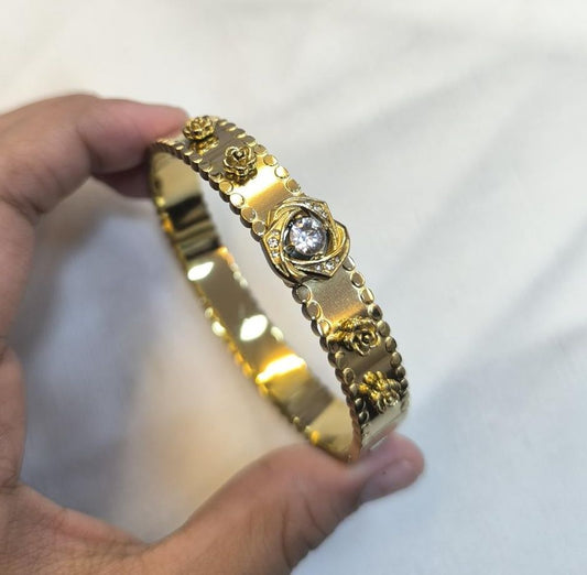 Golden Blossom Kada Bracelet.