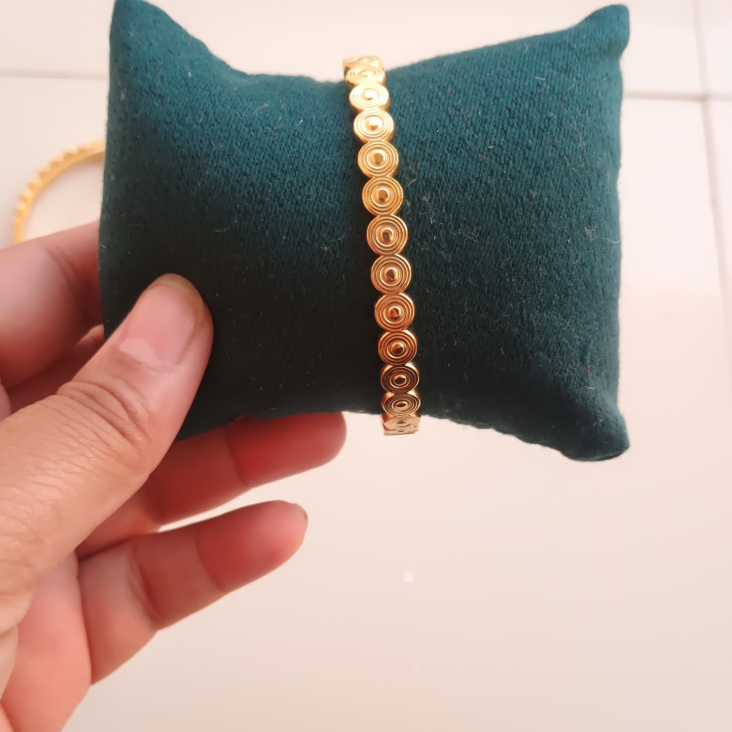 Golden Swirl Kada Bracelet.