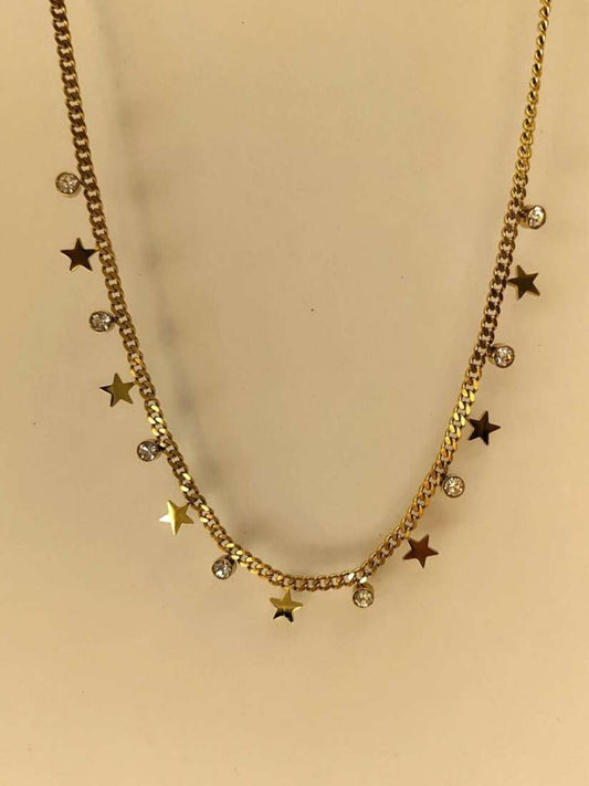 Star and Stone Charms Dainty Charms Necklace