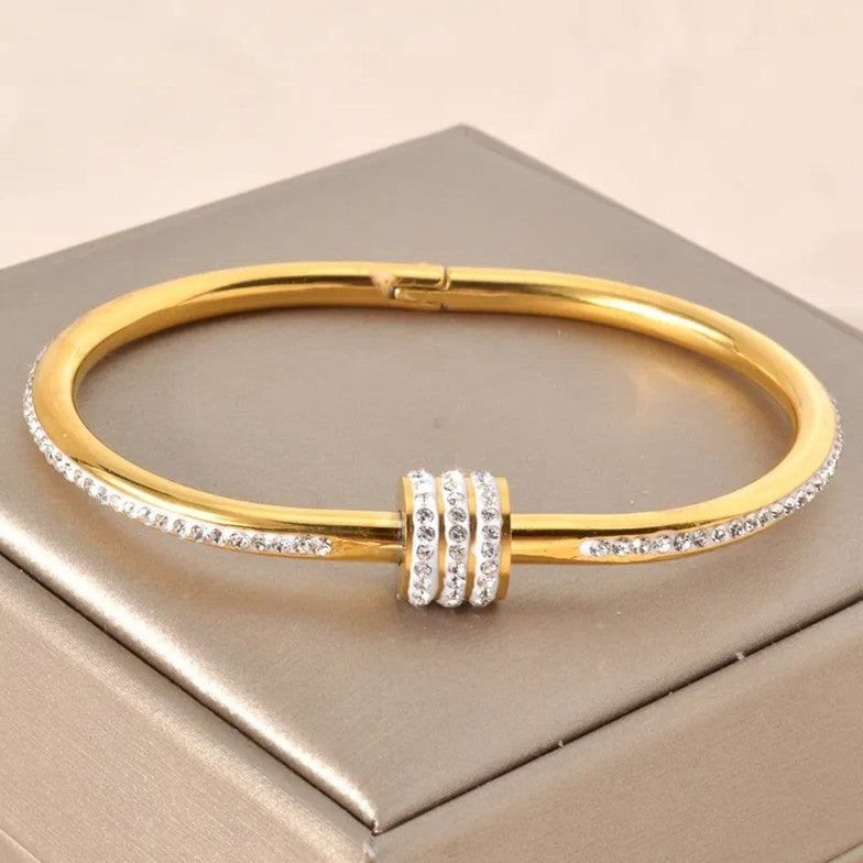 Small Size White Stone Kada Bracelet.