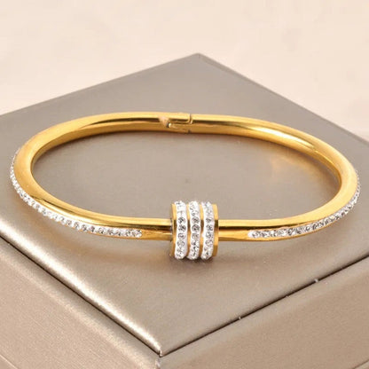 Small Size White Stone Kada Bracelet.