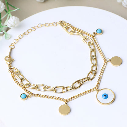 Golden Evil Eye Multi-Layer Bracelet