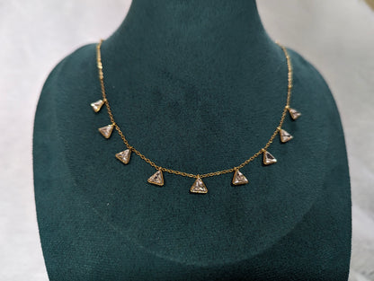 Minimal Triangle Solitaire Charm Necklace
